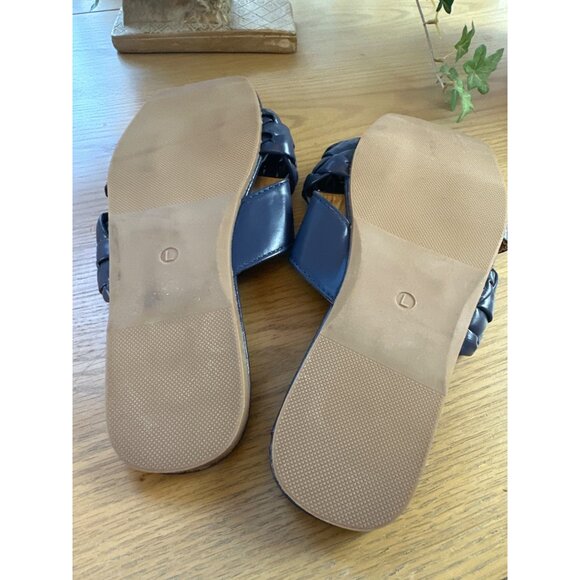 Activ-Pro Size 9-10 Womens Navy Blue Square Toe Braided Strap Slide Sandals - Picture 12 of 12